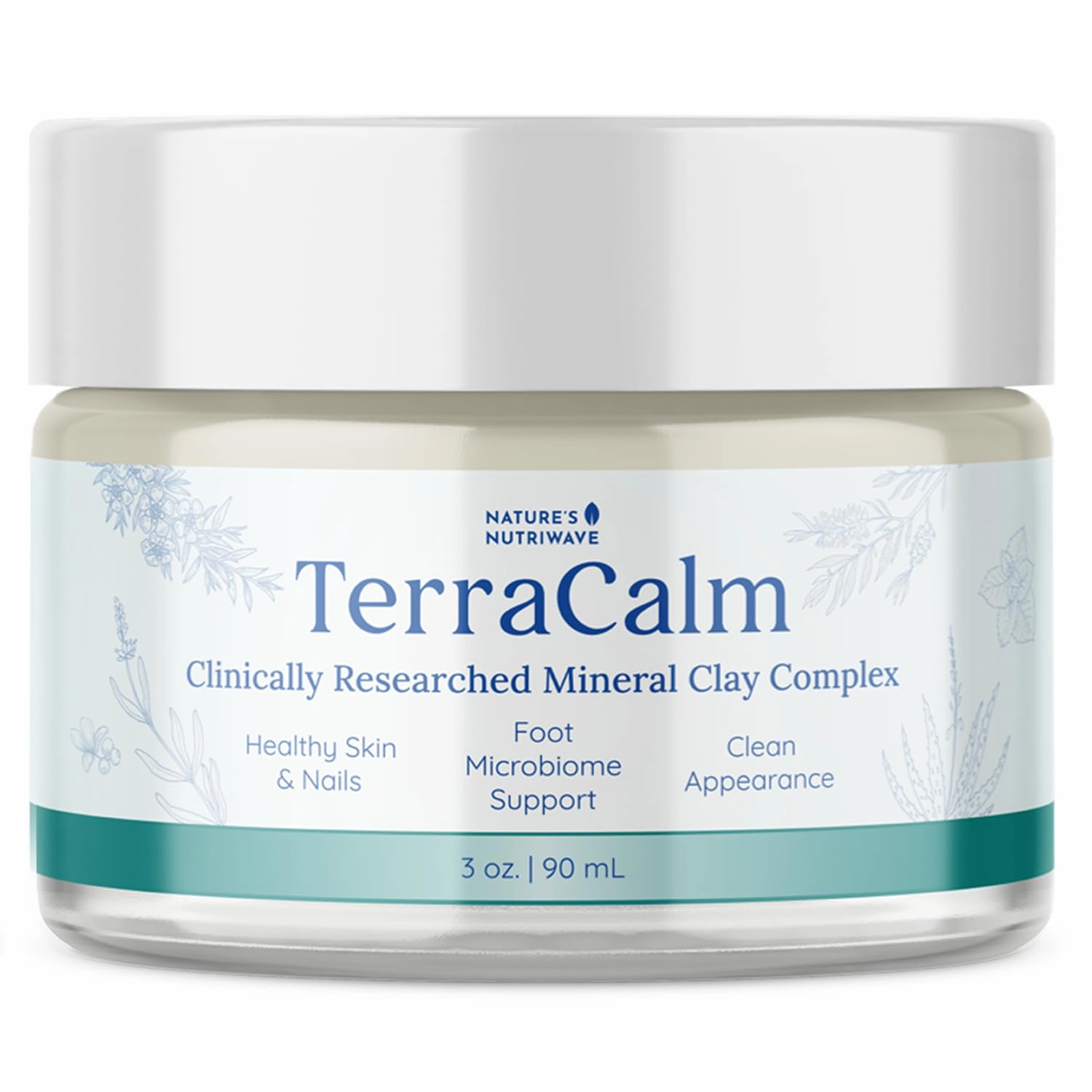 TerraCalm – Mineral Clay Complex for Healthy Skin and Nails – Plant-Based Topical with Essential Oils, Aloe & Vitamin E – Non-GMO, GMP Certified, 3 oz, 90ml, 1 Month Supply