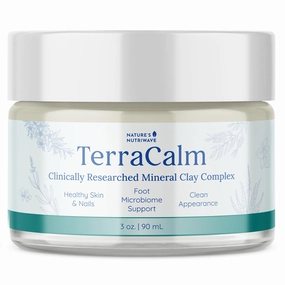 TerraCalm – Mineral Clay Complex for Healthy Skin and Nails – Plant-Based Topical with Essential Oils, Aloe & Vitamin E – Non-GMO, GMP Certified, 3 oz, 90ml, 1 Month Supply