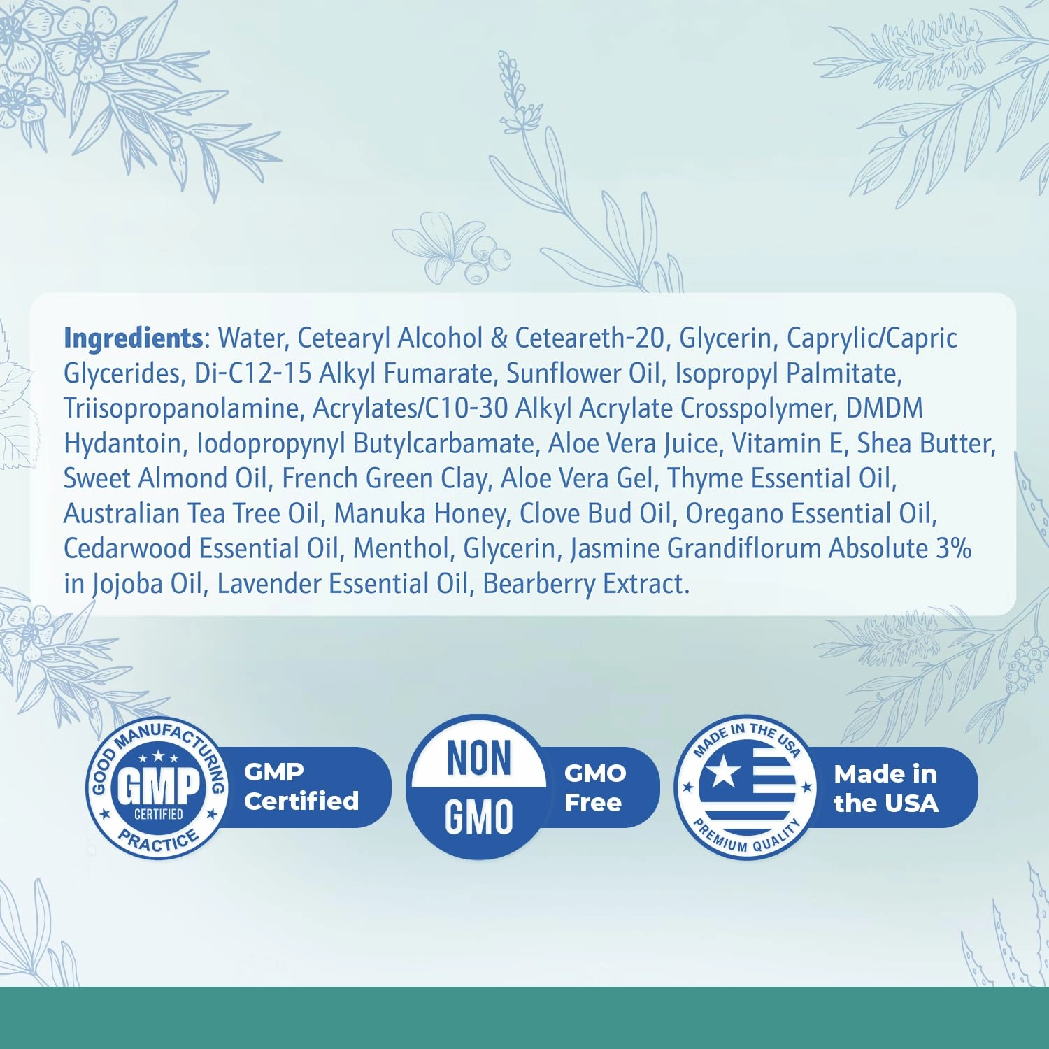 TerraCalm – Mineral Clay Complex for Healthy Skin and Nails – Plant-Based Topical with Essential Oils, Aloe & Vitamin E – Non-GMO, GMP Certified, 3 oz, 90ml, 1 Month Supply