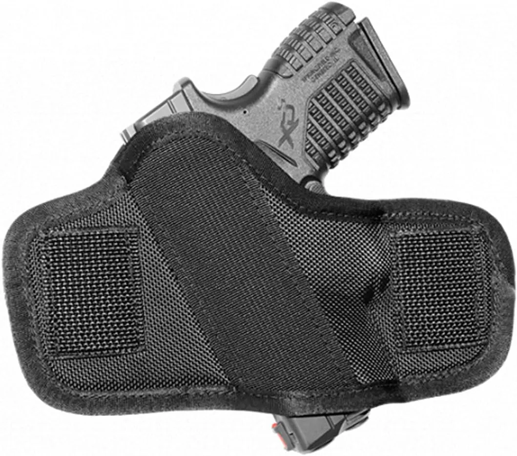 The Clip-On Low Profile OWB Ambidextrous Holster for Semi-Automatic Pistols - Durable Compact Outside The Waistband Handgun Holster for Men & Women - Fits Right/Left Hand Shooters - Black