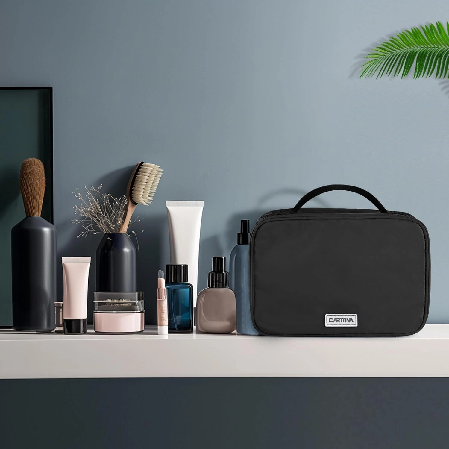 Toiletry Bag Travel Bag for Women & Men with Hanging Hook, 3 in 1 Multifunctional Makeup Cosmetic Case for Toiletries Accessories, Shampoo, Full-size Container, Toiletries, Black