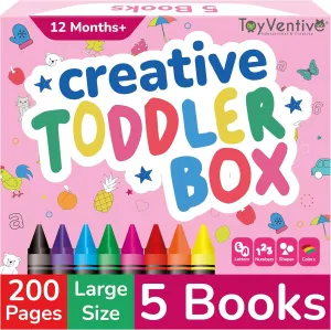 TOYVENTIVE Toddler Coloring Books & Crayons, Toys & Birthday Gifts for 1 ,2,3,4 Years Old Girls, Toddlers & Preschoolers Ages One,Two,Three,Four year olds