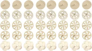 Toyvian 40 Piece Wooden Spinning Tops - Unfinished Wood DIY Kids Toys