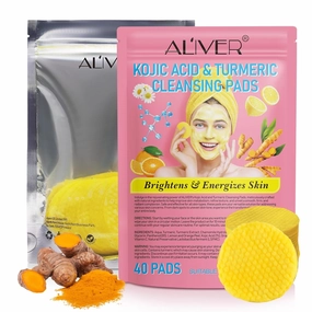 Turmeric Cleansing Pads 2 Pack, Turmeric Exfoliating Face Scrub Pads, Turmeric Cleansing Pads for Face & Body - 40 Pcs