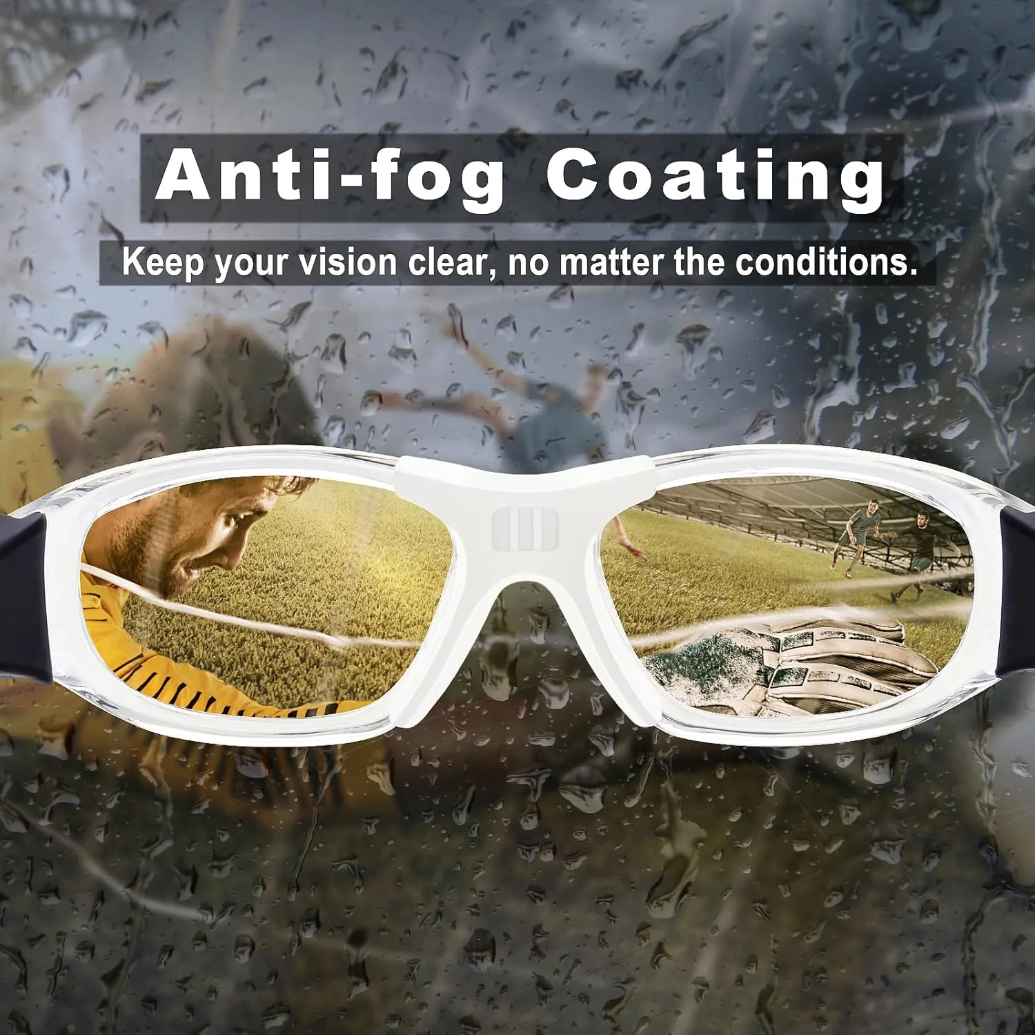 UKNOW Sports Goggles, Anti Fog Protective Eyewear, UV Protection Sports Glasses for Basketball, Racquetball, Pickleball