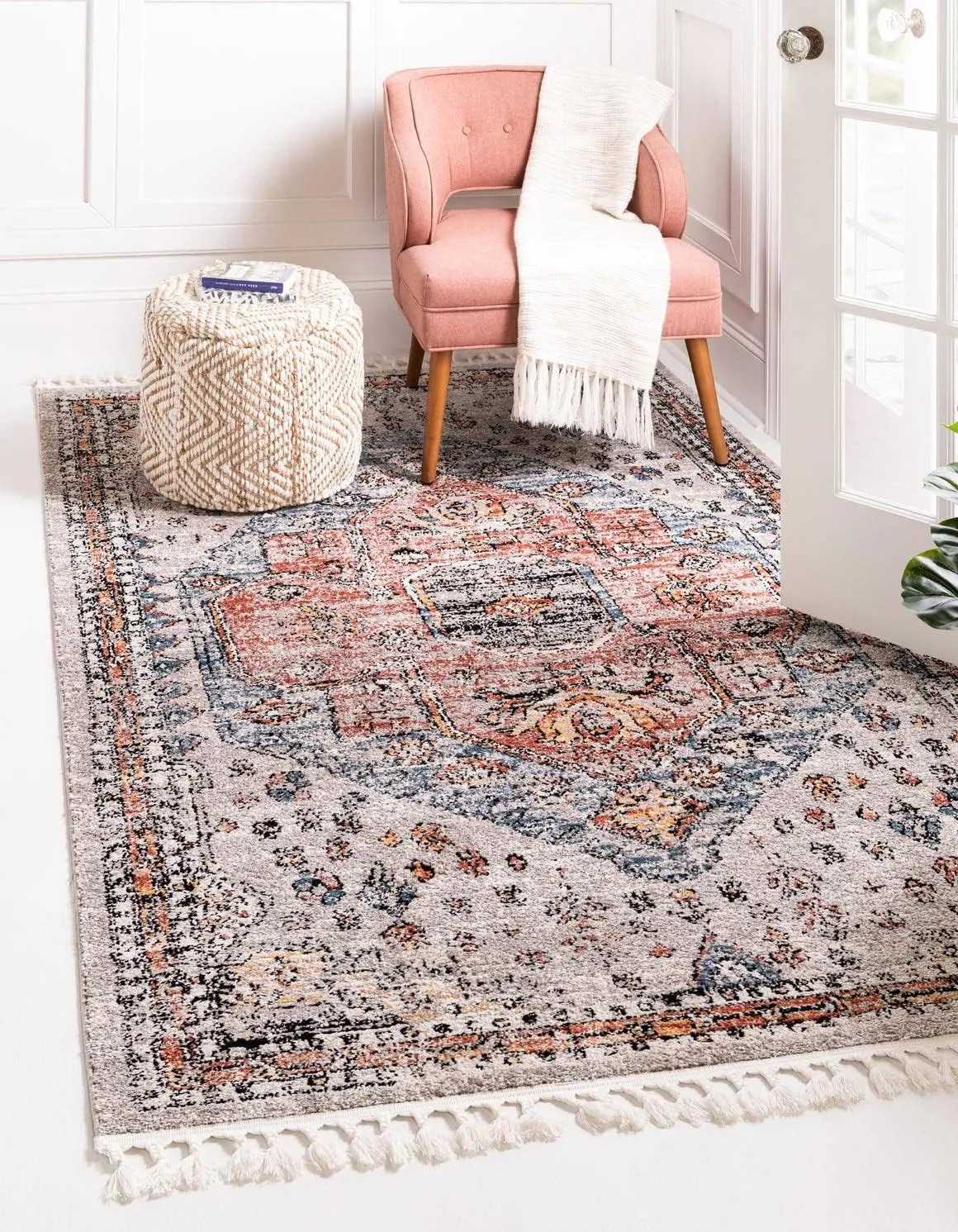 Unique Loom Aramis Collection Area Rug - Victor (3' 3" x 5' 3" Rectangle, Gray/ Black)