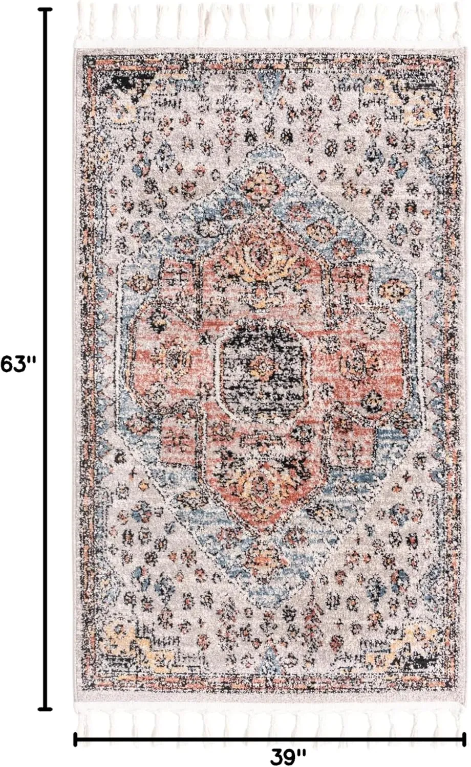 Unique Loom Aramis Collection Area Rug - Victor (3' 3" x 5' 3" Rectangle, Gray/ Black)
