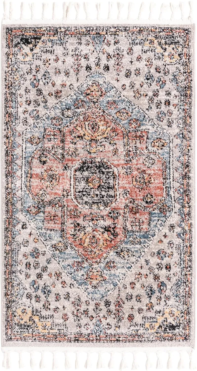 Unique Loom Aramis Collection Area Rug - Victor (3' 3" x 5' 3" Rectangle, Gray/ Black)