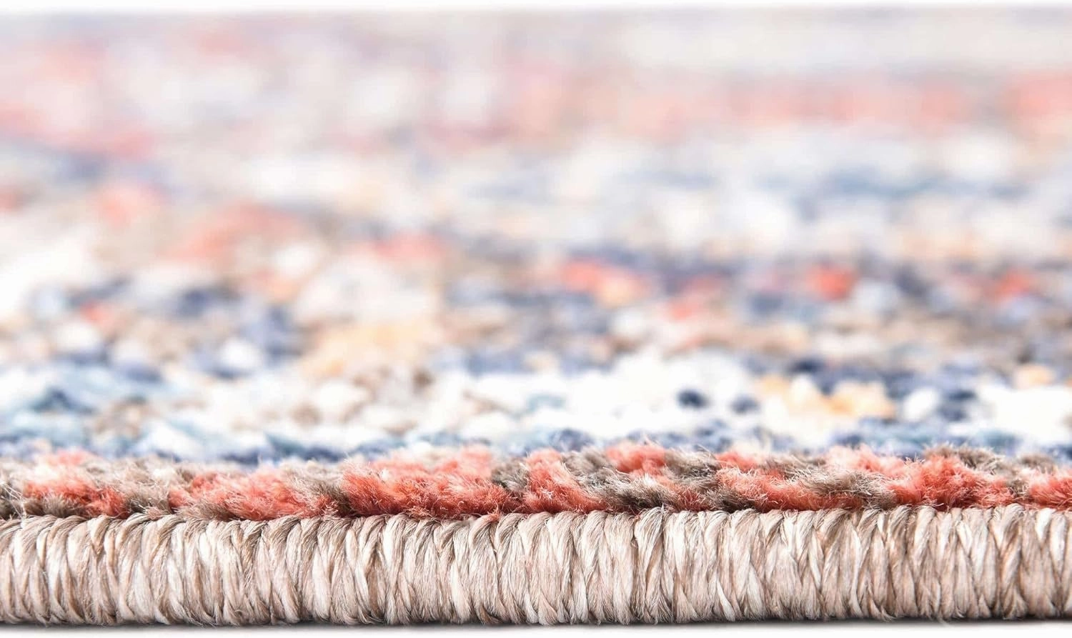 Unique Loom Aramis Collection Area Rug - Conner (2' x 8' Runner, Rust Red/ Blue)