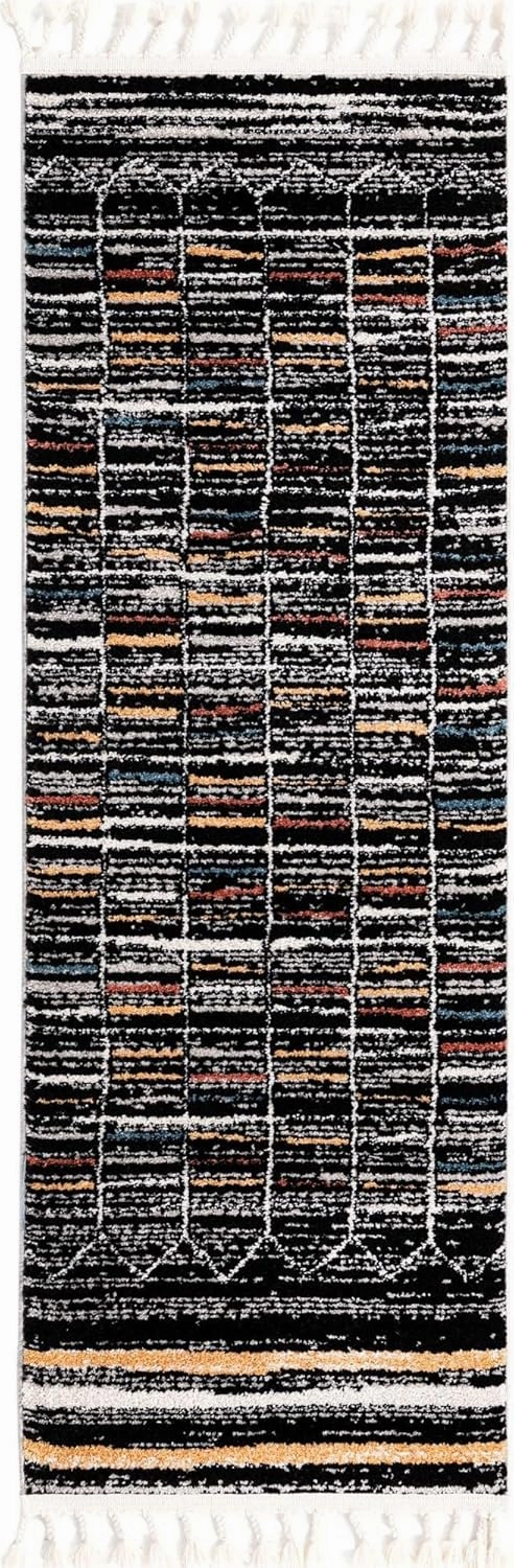 Unique Loom Aramis Collection Area Rug - Gage (Runner 2' 0" x 6' 0", Multi/Black)