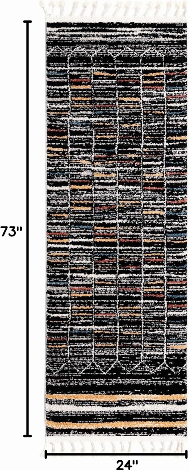 Unique Loom Aramis Collection Area Rug - Gage (Runner 2' 0" x 6' 0", Multi/Black)