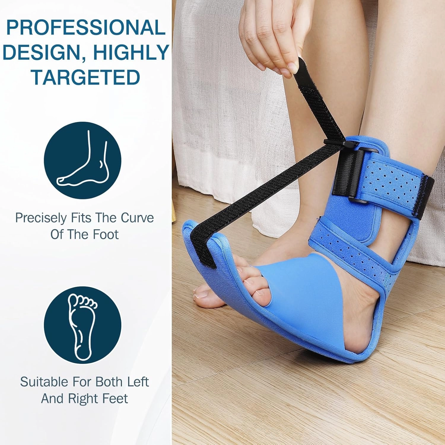 Upgrade Plantar Fasciitis Night Splint & Relief Brace with Adjustable Straps - Support for Achilles Tendonitis, Heel Spur Pain, Day & Night Use