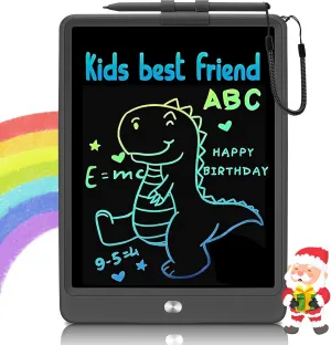 USLAI LCD Writing Tablet for Kids, for 3-8 Year Olds, 10 Inch Colorful Erasable Toddler Drawing Pad for Boys Girls - Black