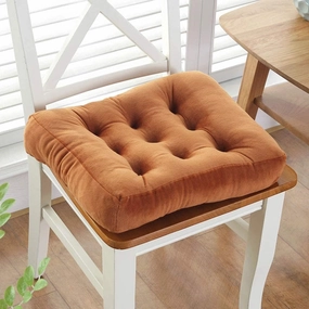 vctops Velvet Solid Chair Pad Super Soft Plush Washable Square Seat Cushion for Kitchen Dining Room (Khaki,18" x 18")