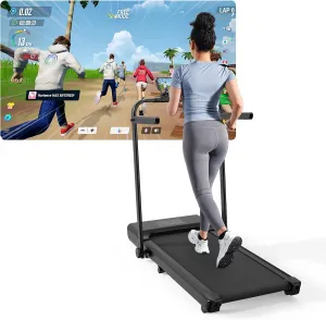 Walking Pad Treadmill with Incline, Portable Folding Walking Pad with Handle bar, Under Desk Walking Pad Treadmill for Home Small Space 300 lbs Capacity and Low Noise with Remote Control APP