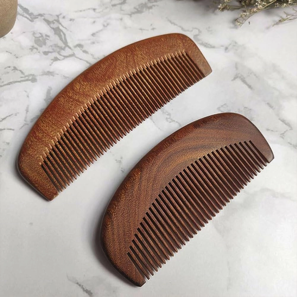 Walnut Wood Comb, 2024 New Walnut Hair Comb, Wood Combs for Women, Massage Your Head to Relax, Reduce Static, Walnut Wood Hair Comb, Wooden Wide Tooth Comb, Hand Made Comb for Women (2PCS-A3)