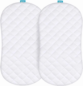 Waterproof Bassinet Mattress Pad Cover Compatible with Halo BassiNest Flex, Baby Bassinet, 2 Pack, Ultra Soft Viscose Made from Bamboo Terry Surface, Breathable and Easy Care