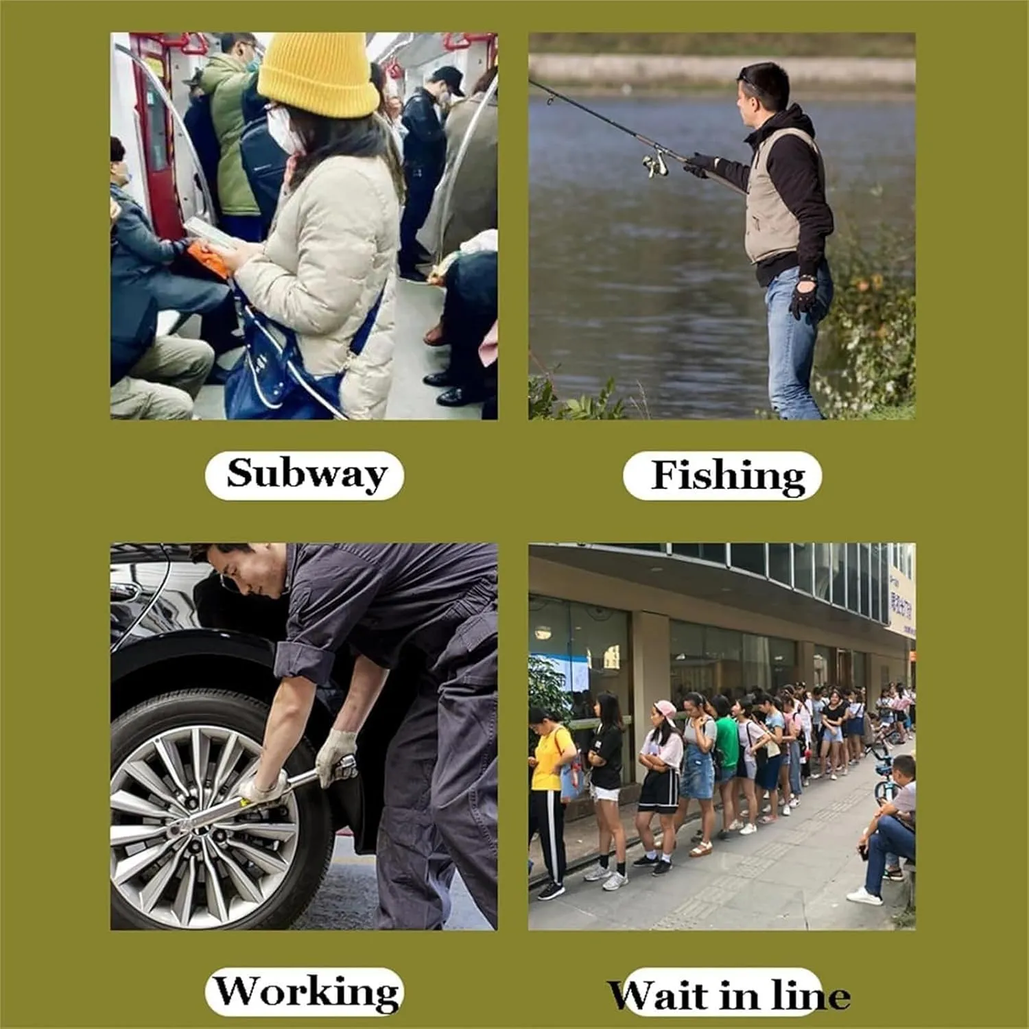 Wearable chair Adjustable Chairless Lightweight Leg Brace Seat 400lbs Max Weight,Exoskeleton Human But Sturdy Portable Retractable Folding Telescoping for Outdoor Fishing Hiking Travel 2.3kg(Green,XL)