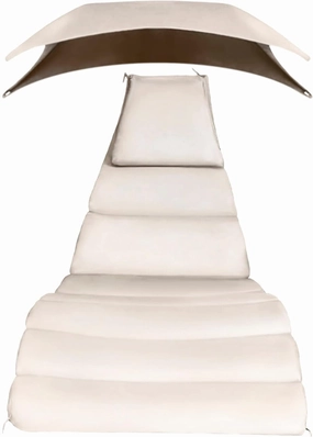 Weatherproof Replacement Cushion Pad and Umbrella for Hanging Lounge Chair Outdoor Chaise Hanging Hammock Chair - Long-Lasting, Fade-Resistant, Quick-Dry, Outdoor Lounge Replacement Set (Beige-)