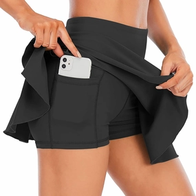 Women's Athletic Tennis Skirts Flowy Athletic Shorts for Big Girl Gym Yoga Workout Running Cute Pink Plaid Skirt for Women
