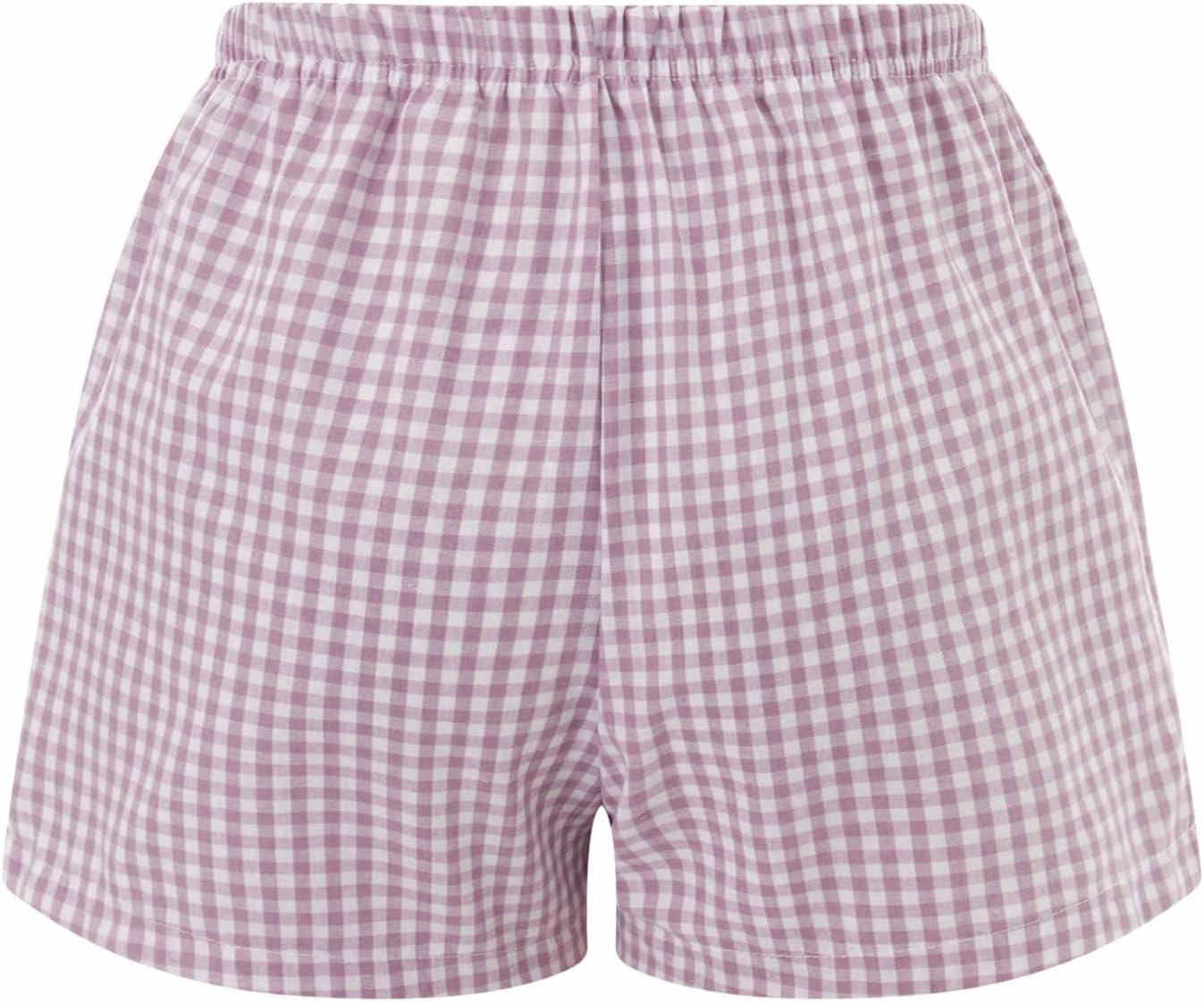 Womens Y2k Cute Plaid Striped Print Pajama Boxer Shorts Gingham Lounge PJ Bottoms Shorts Checkered Sleep Shorts