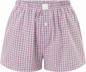 Womens Y2k Cute Plaid Striped Print Pajama Boxer Shorts Gingham Lounge PJ Bottoms Shorts Checkered Sleep Shorts