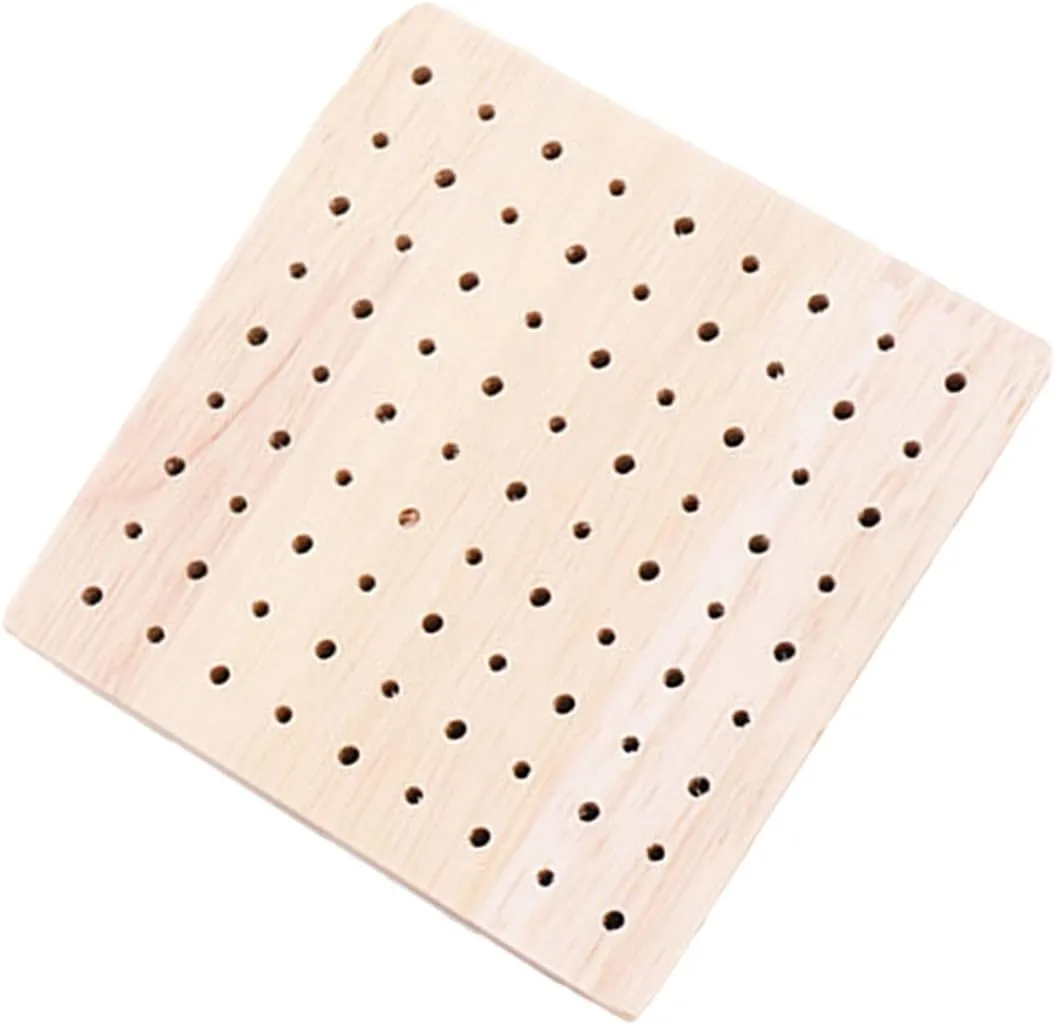 Wood Base Clay Figurines Holder Simple Square Display Stand for Dolls Miniatures Sculptures Easy to Clean Oven for Home and Store Decor