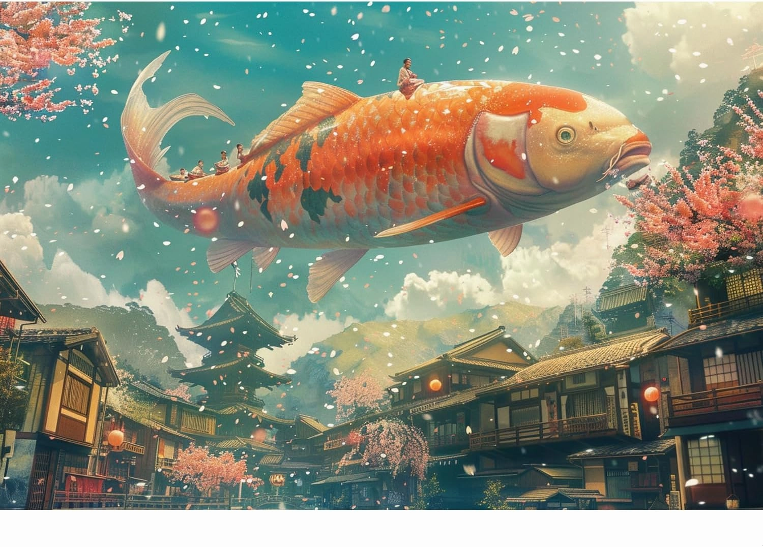 Wooden Puzzles for Adults, Koi Fish Wooden Jigsaw Puzzles 500/1000pcs, Irregular Wood Puzzles Creative Gift for Adults Kids Family Game