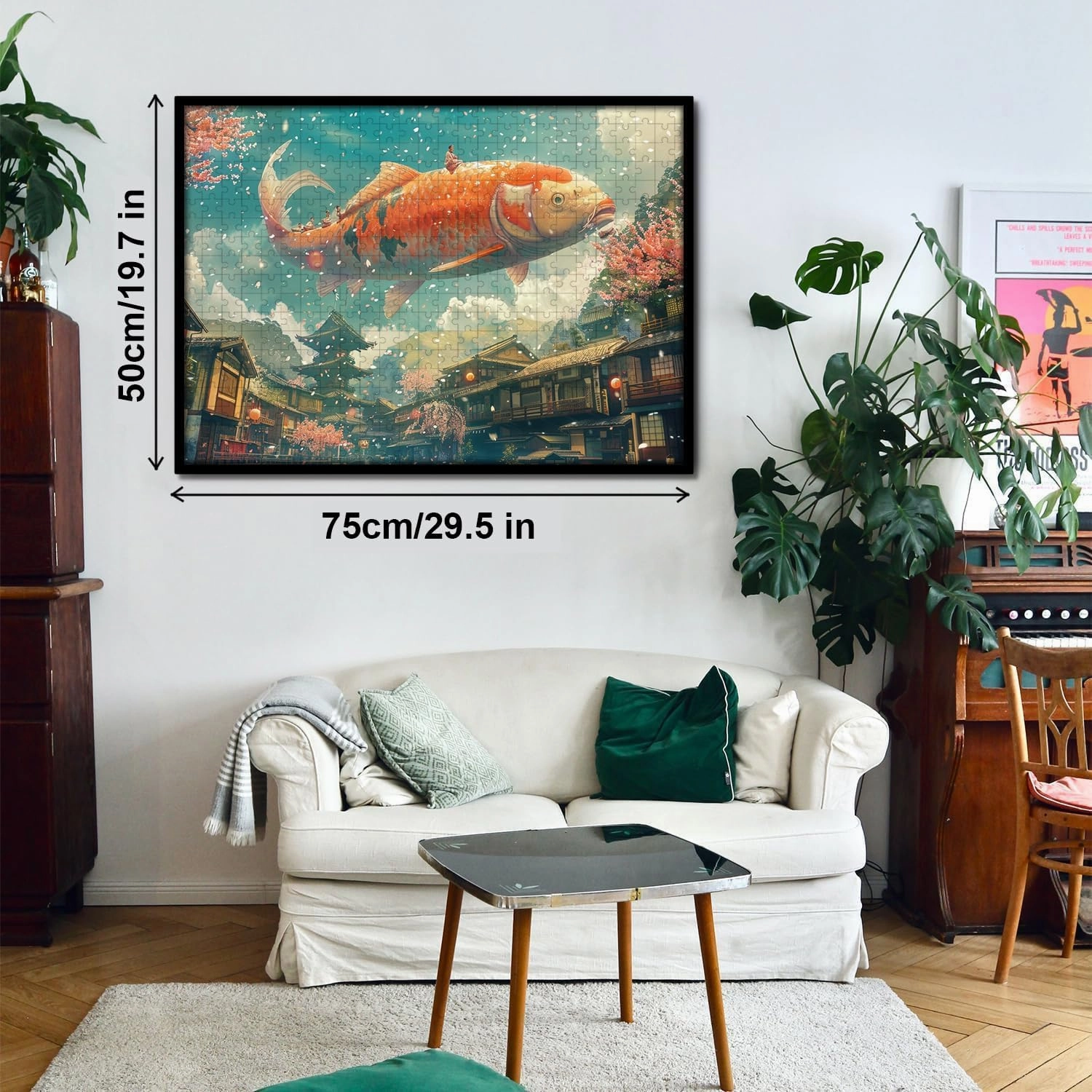 Wooden Puzzles for Adults, Koi Fish Wooden Jigsaw Puzzles 500/1000pcs, Irregular Wood Puzzles Creative Gift for Adults Kids Family Game