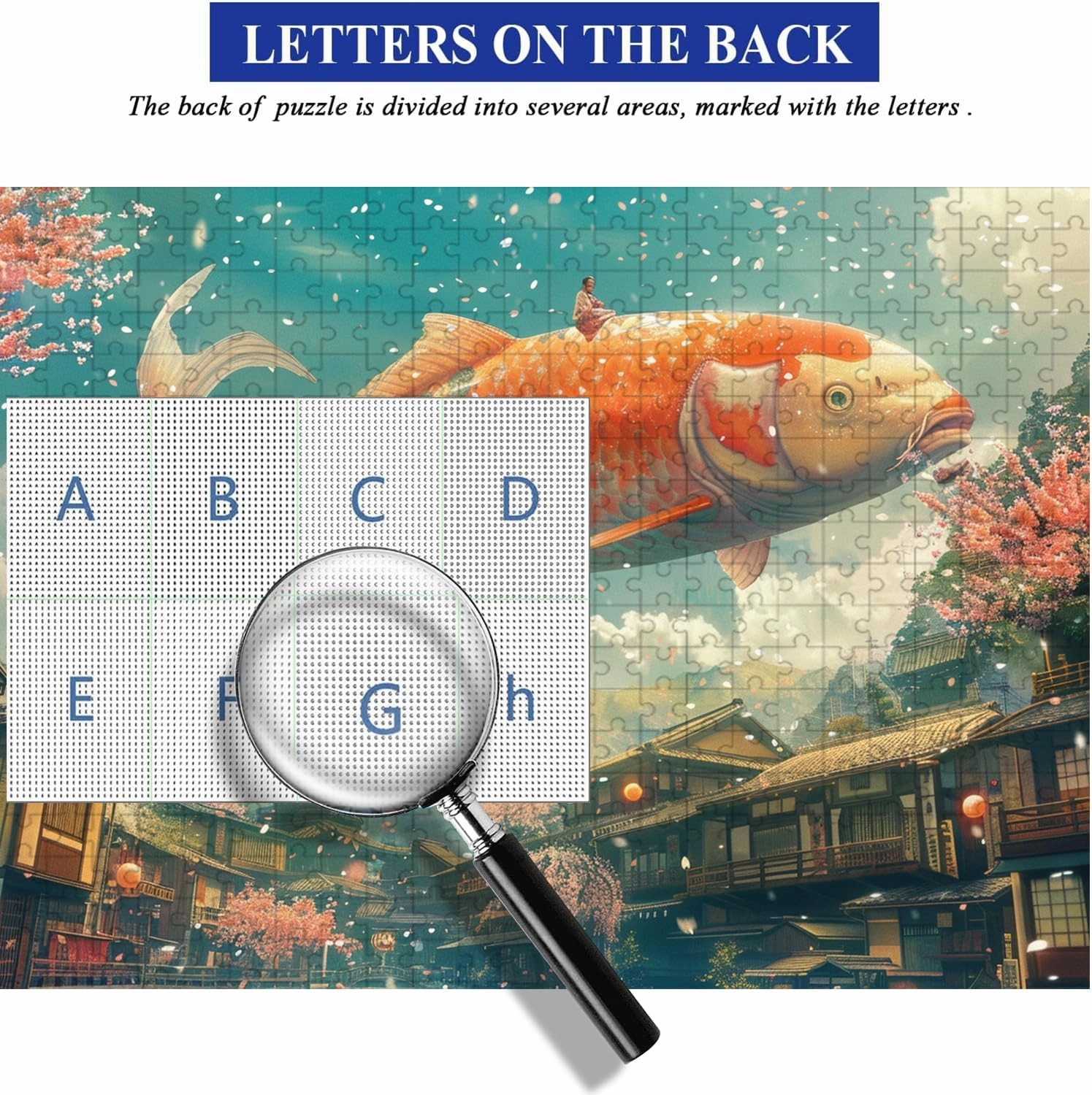 Wooden Puzzles for Adults, Koi Fish Wooden Jigsaw Puzzles 500/1000pcs, Irregular Wood Puzzles Creative Gift for Adults Kids Family Game