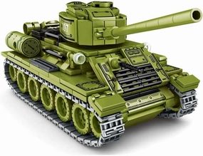 WW2 T34 Tank Building Block Toy Set (506 Blocks) World War 2 Soviet T-34 Army Tank Models Toys Military Building Kit, Great Gifts for Boys Kids Age 6-14