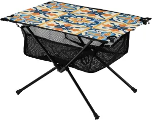 xigua Mandala Tiles Folding Camping Table,Portable Camp Table with Carry Bag Beach Table Folding Table for Picnic, Camp,Party,Travel232