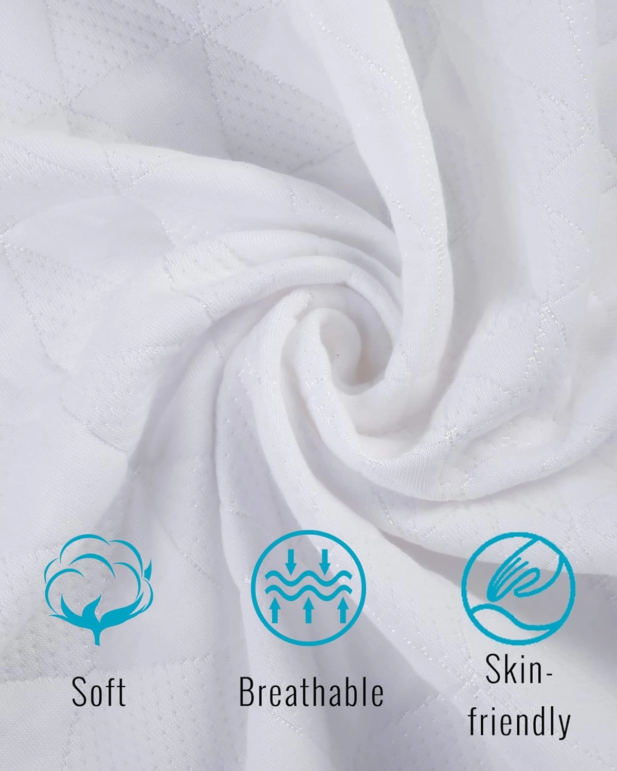 YAKEE Electric Mattress Pad Queen Size 60"x80", Dual Control Whit 4 Heating Levels, 10-Hour Auto Shut Off, Fast Heating, Deep Pocket Bed Topper Fit Up to 21", Machine Washable, White