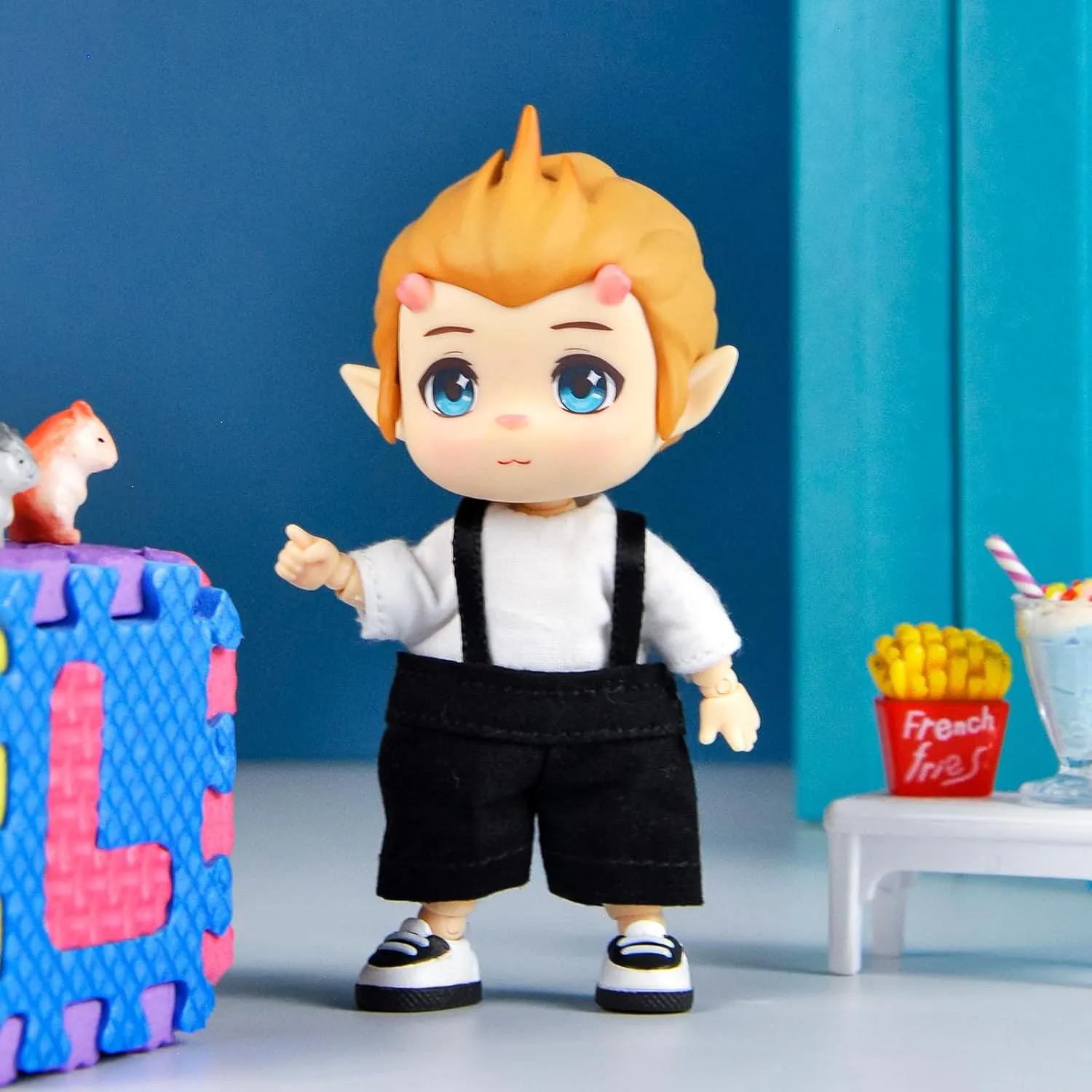 YMY Cute Mini BJD Doll Movable Joint Action Figure Doll （Yellow-Hair）