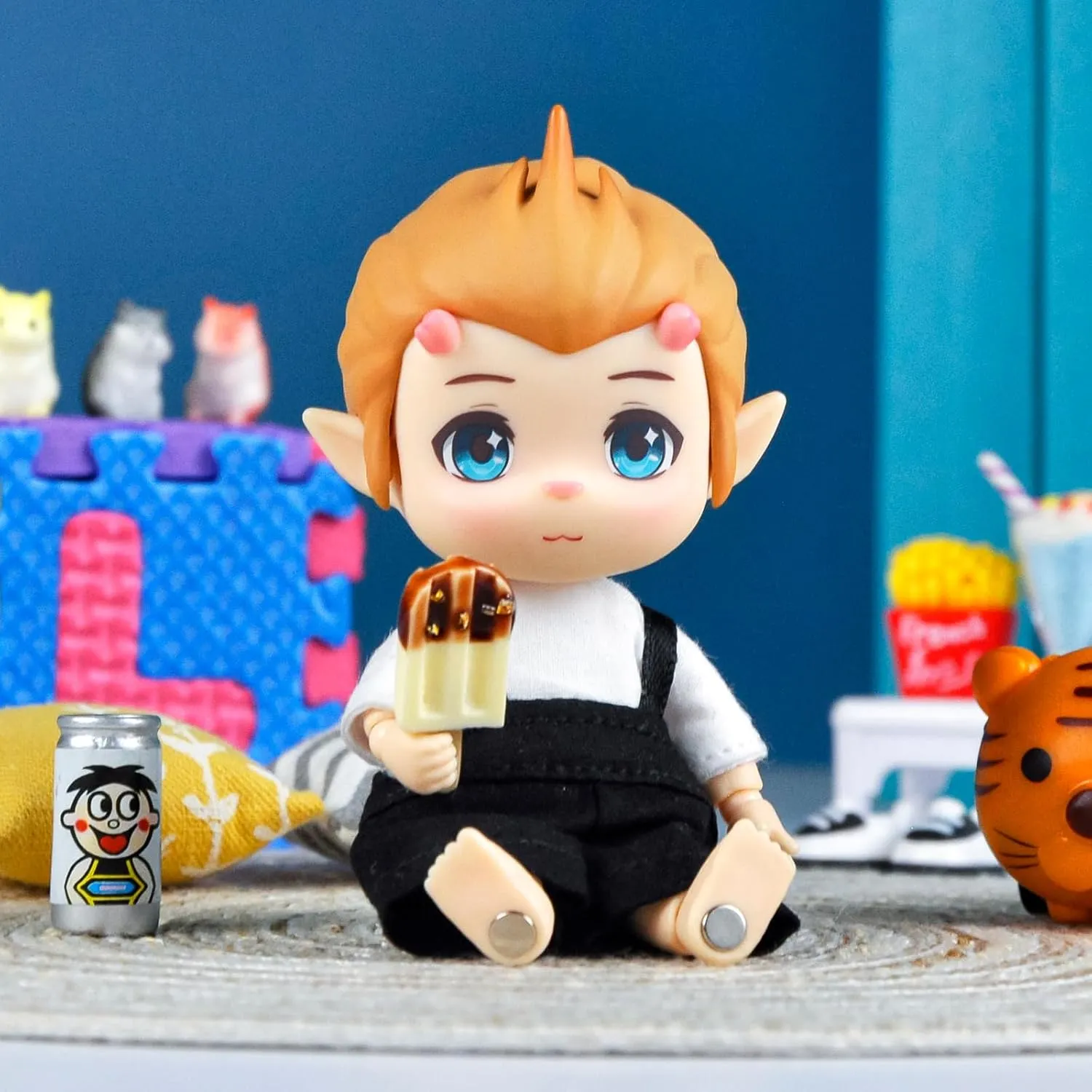 YMY Cute Mini BJD Doll Movable Joint Action Figure Doll （Yellow-Hair）