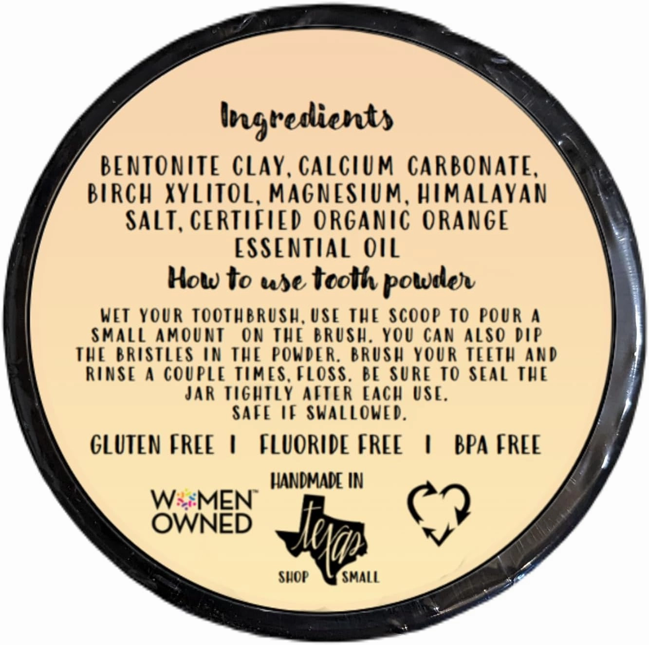 Zero Waste Paper Bag Kid Safe Orange Organic Vegan Fluoride Free Remineralizing Tooth Powder - Ships Without Any Plastic